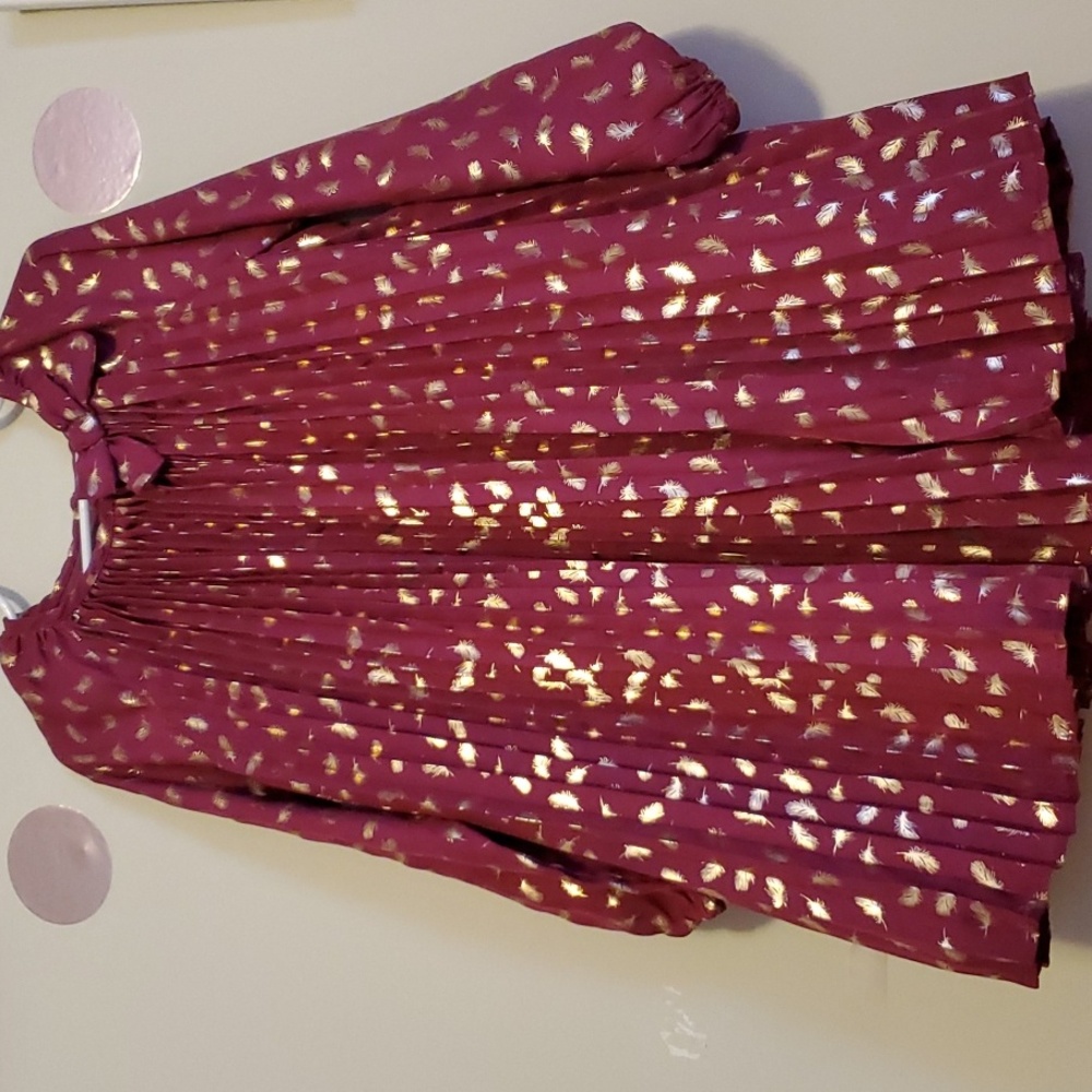 5T/$24 Cherokee EUC Formal Wine Dress Gold Flecks
